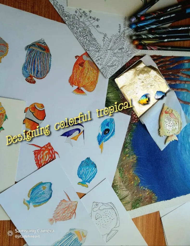 A close up of some fish on paper