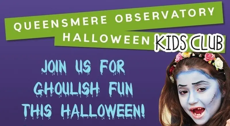 A purple background with the words " kids observe halloween."