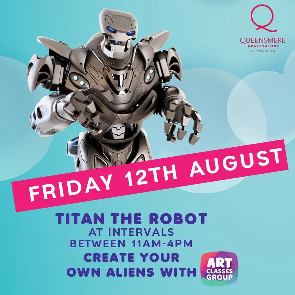 A poster with an image of a robot.