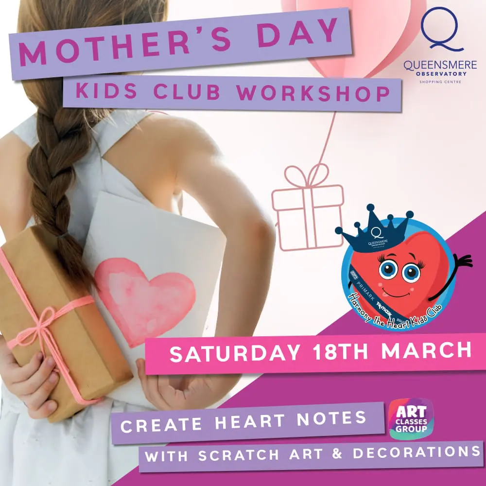 A poster for the mother 's day kids club workshop.