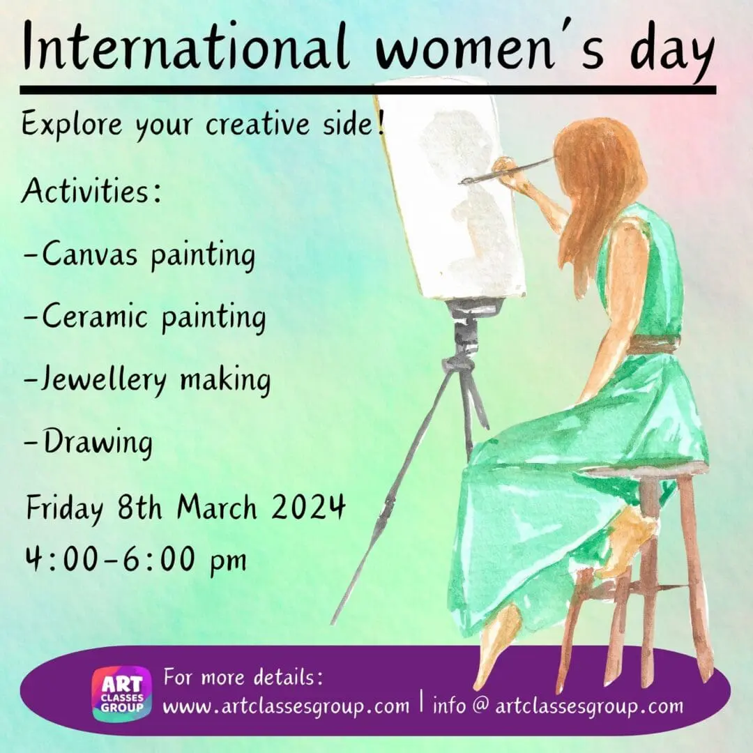 Woman painting for International Women's Day.