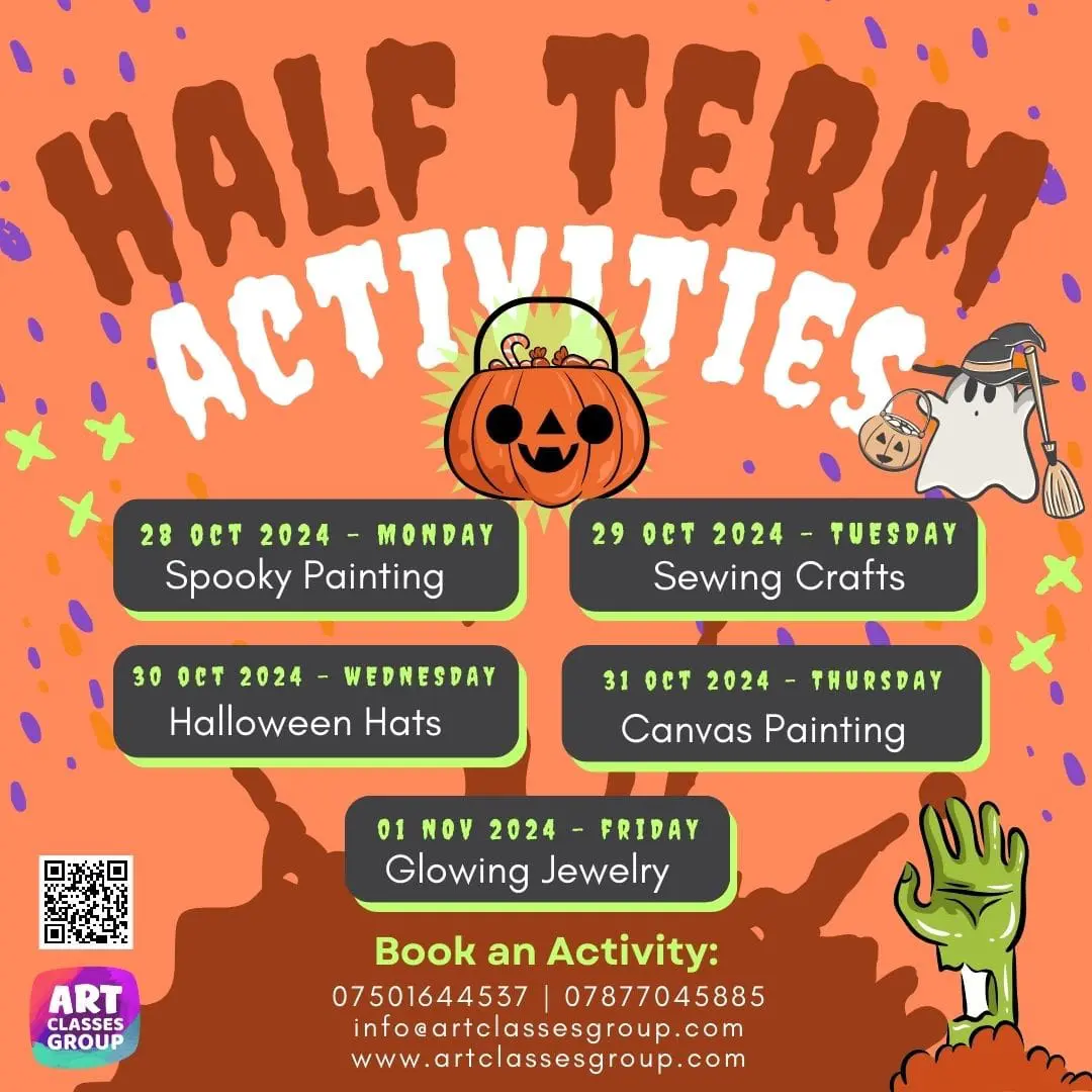 Half-term Halloween art activities.