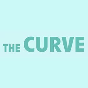 A blue background with the word " the curve ".