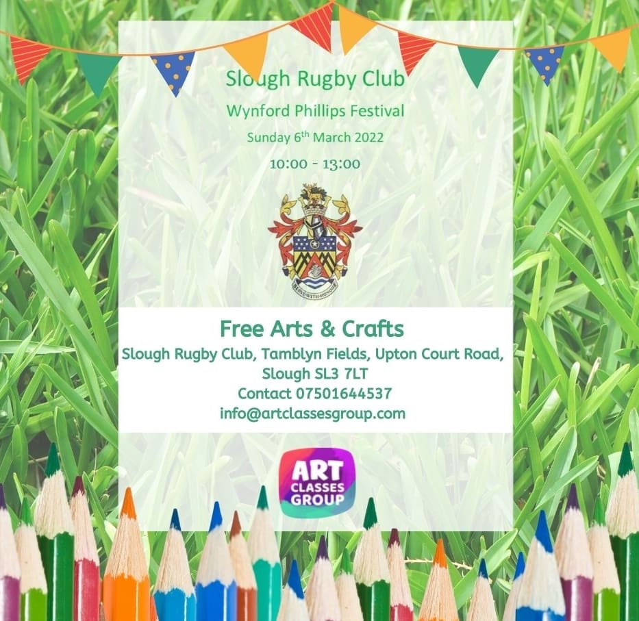 Free arts&amp;crafts Slough Rugby Club, Tamblyn Fields, Upton Court Road, Slough SL3 7LT Contact 07501644537 info@artclassesgroup.com
