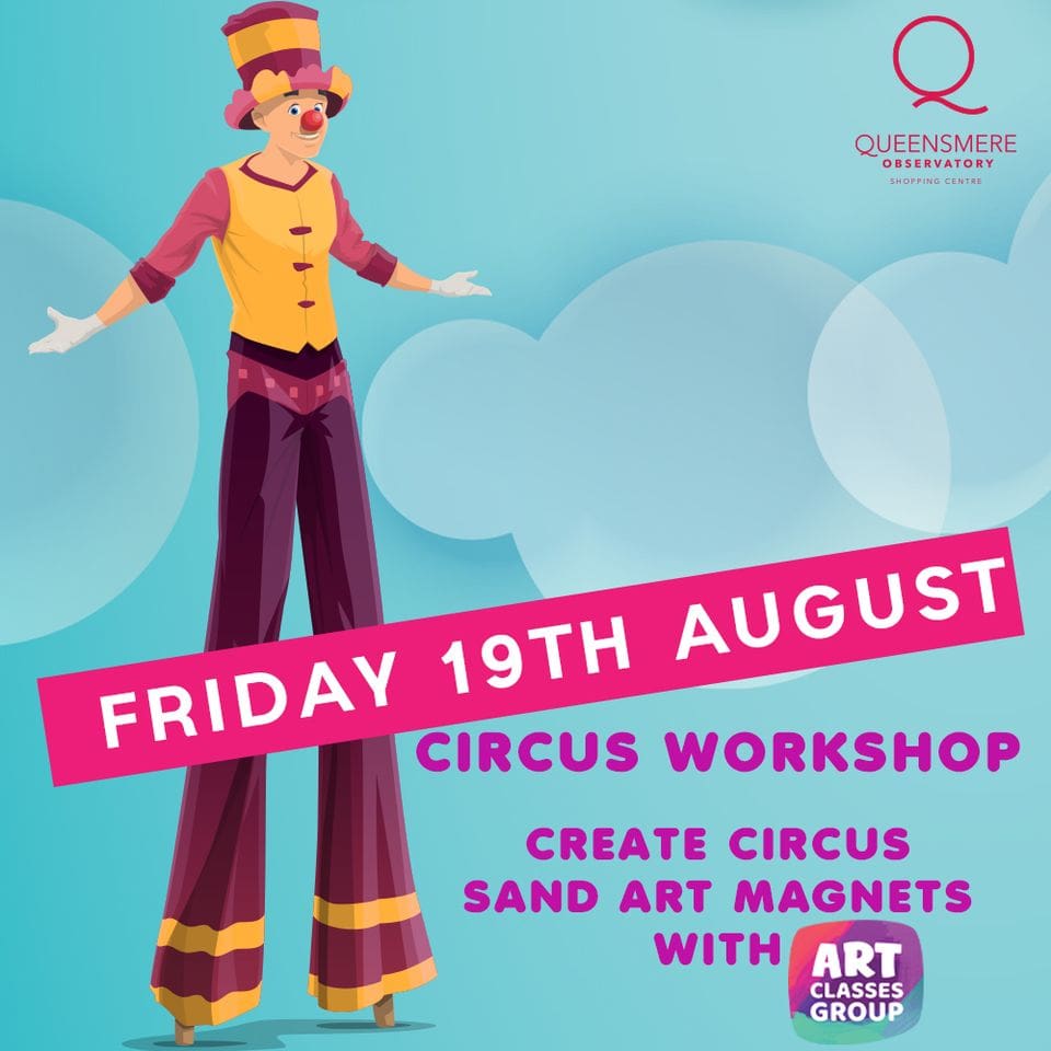 A poster of a circus performer with the words friday 1 9 th august