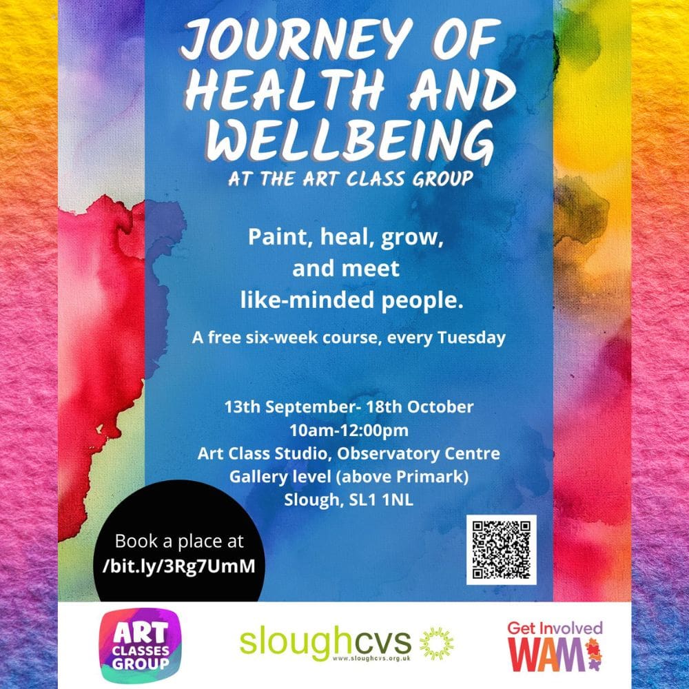 A poster for the art class group journey of health and wellbeing.