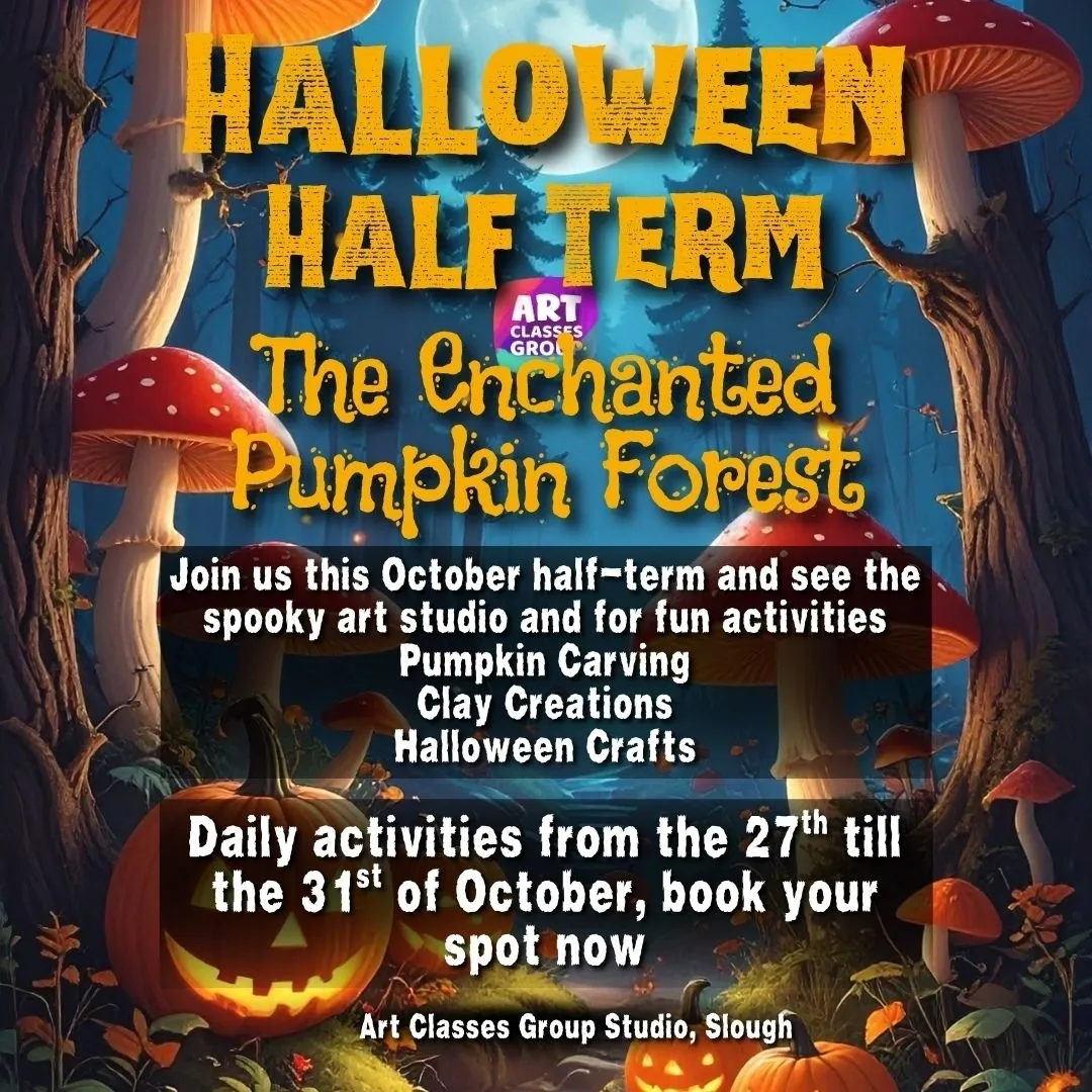 Halloween-themed pumpkin forest event with spooky activities and crafts.